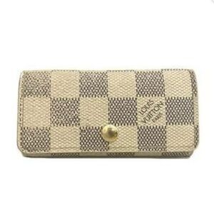 Louis Vuitton Damier Azur Multicles 4 Key Holder Wallet FL2097 Authentic